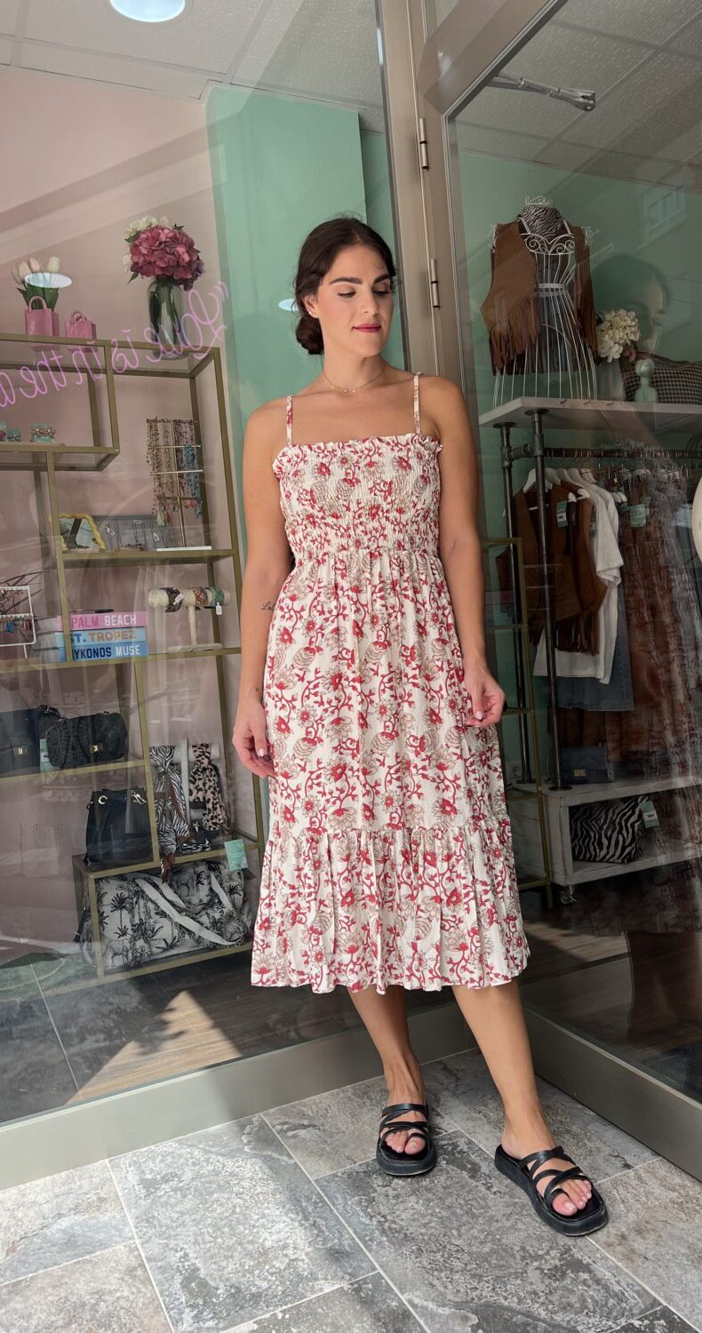 VESTIDO ESTAMPADO FLORES. - Imagen 3