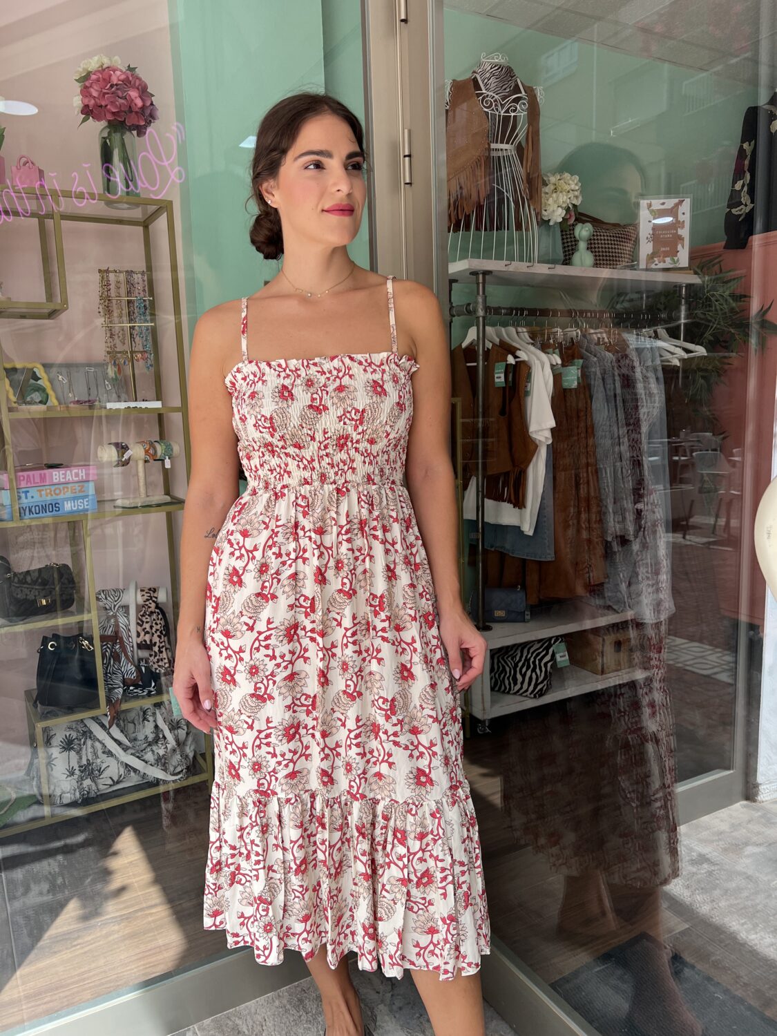 VESTIDO ESTAMPADO FLORES. - Imagen 2