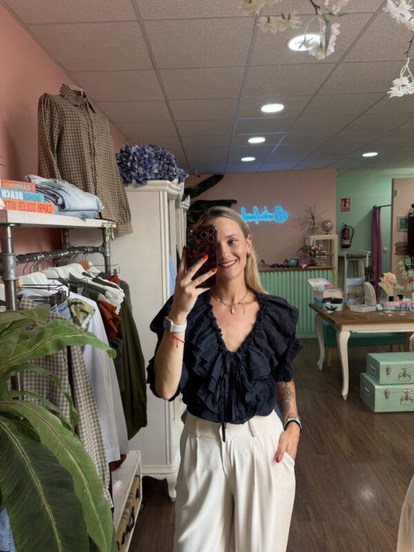 BLUSA LINO. (AZUL)